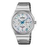 Casio Men's Watch Arabic Dial Collection Analog, White Dial with Silver Stainless Steel Strap, MTP-E735AR-7AVDF