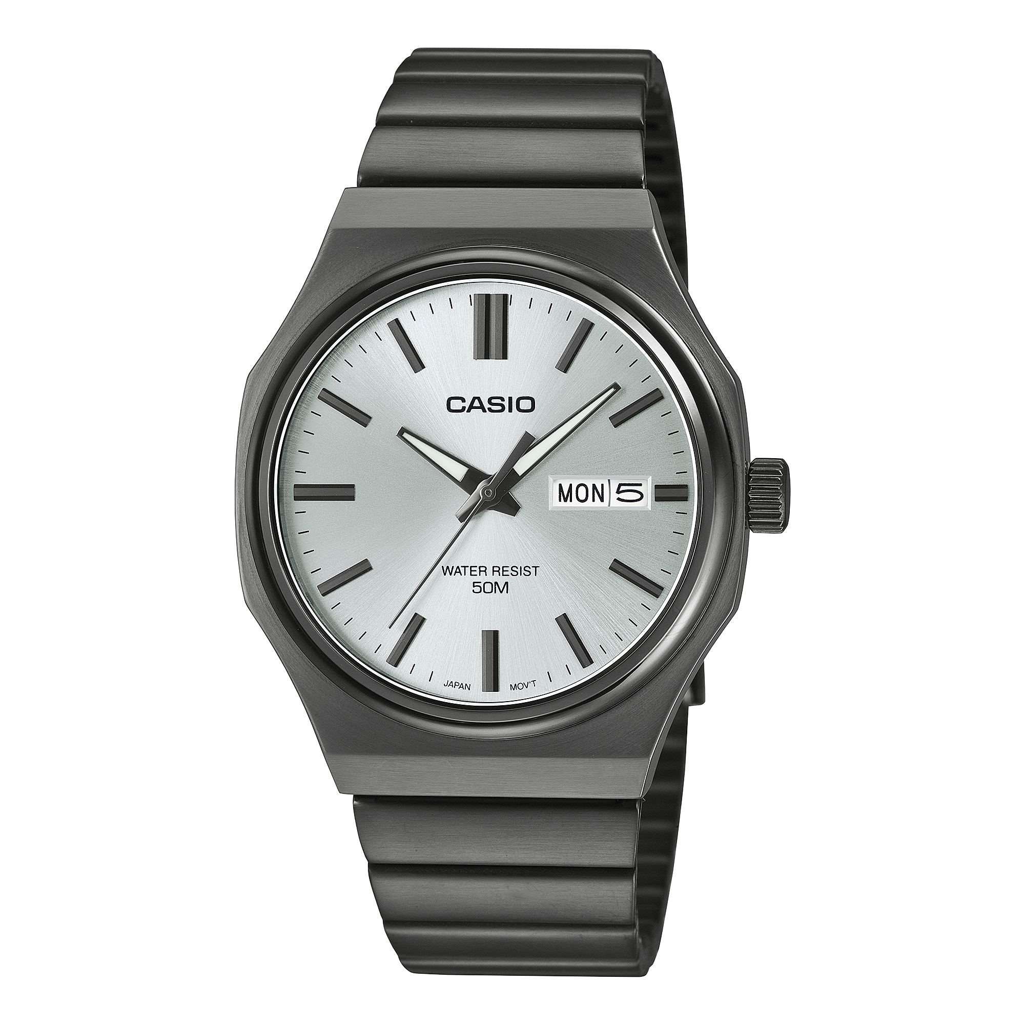 Casio Men's Watch Digital Dial Silver Dial with Grey Stainless Steel Band, MTP-E735B-7AVDF