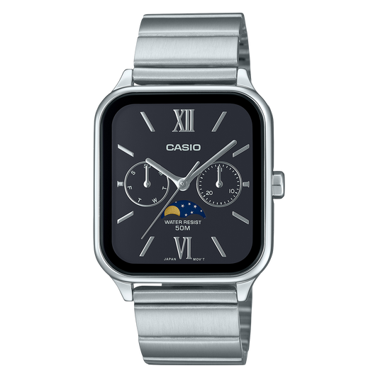Casio men analog watch, black dial with comfortable strap, model CS-MTP-M305D-1A2VDF, Bahrain