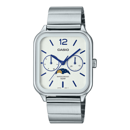 Casio men analog watch, white dial with comfortable strap, model CS-MTP-M305D-7AVDF, Bahrain