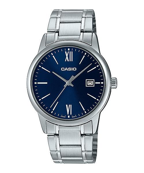 Casio Men's Watch Analog, Blue Dial Silver Stainless Steel Strap, MTP-V002D-2B3UD