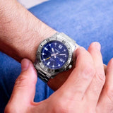 Casio Men's Watch Analog, Blue Dial Silver Stainless Steel Strap, MTP-VD01D-2EVUD