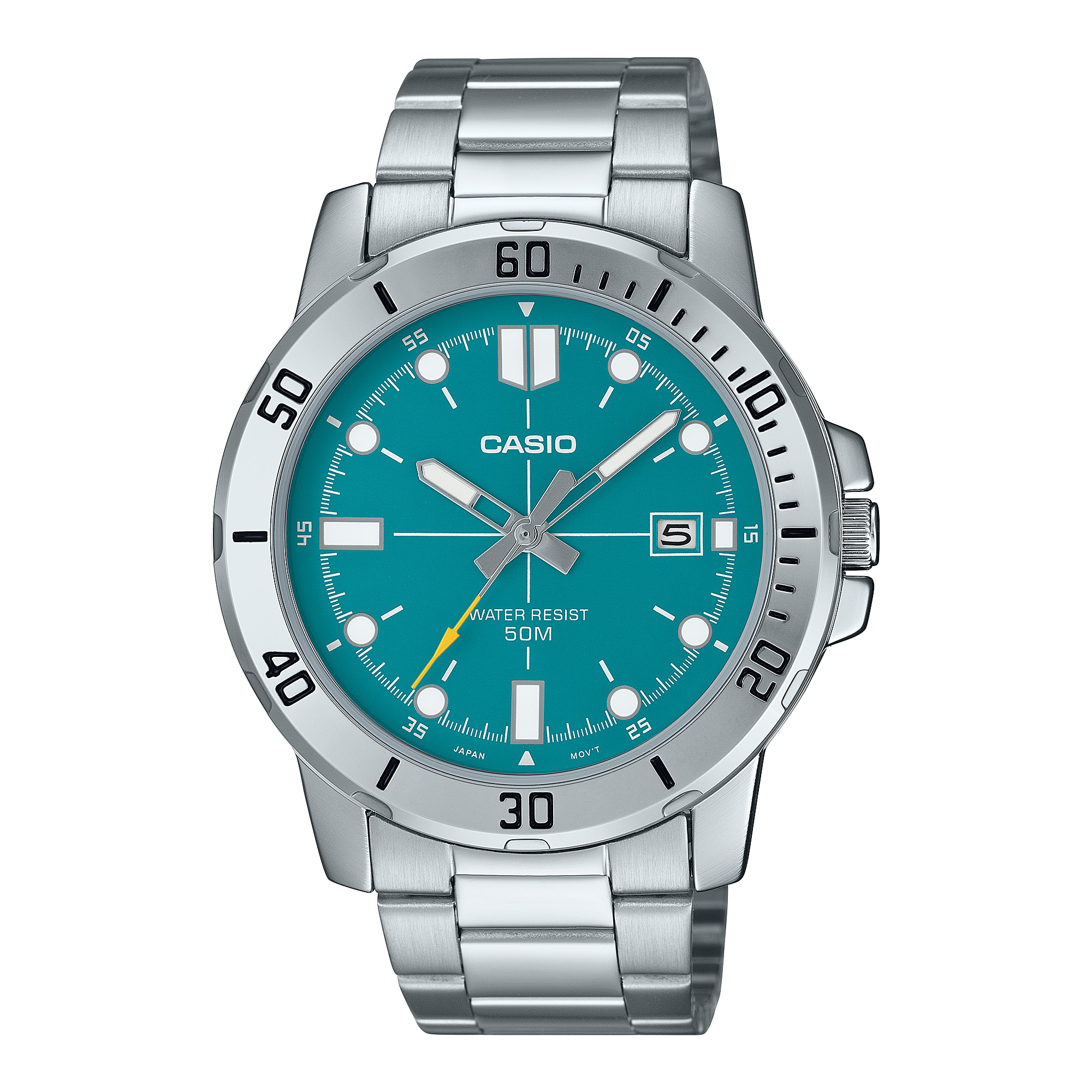 Casio Men's Watch Analog Blue Dial with Silver Stainless Steel Band, MTP-VD01D-3E2VUDF