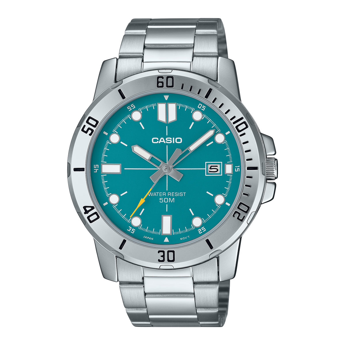 Casio Men's Watch Analog Blue Dial with Silver Stainless Steel Band, MTP-VD01D-3E2VUDF