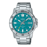 Casio Men's Watch Analog Blue Dial with Silver Stainless Steel Band, MTP-VD01D-3E2VUDF