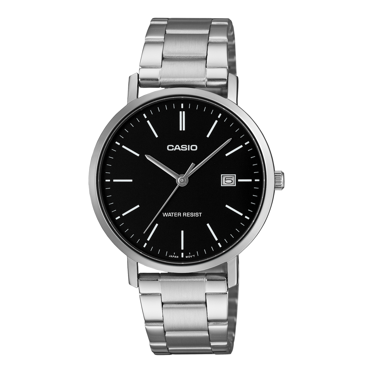 Casio Men's Analog Watch Black Dial Steel Band, MTP-VT05D-1EDF