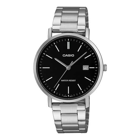 Casio Men's Analog Watch Black Dial Steel Band, MTP-VT05D-1EDF