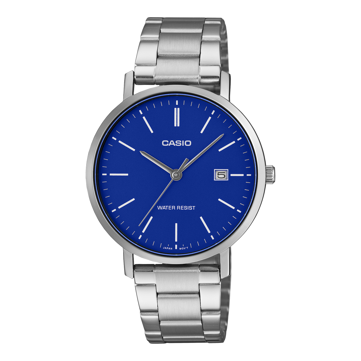 Casio Men's Analog Watch Blue Dial Steel Band, MTP-VT05D-2EDF