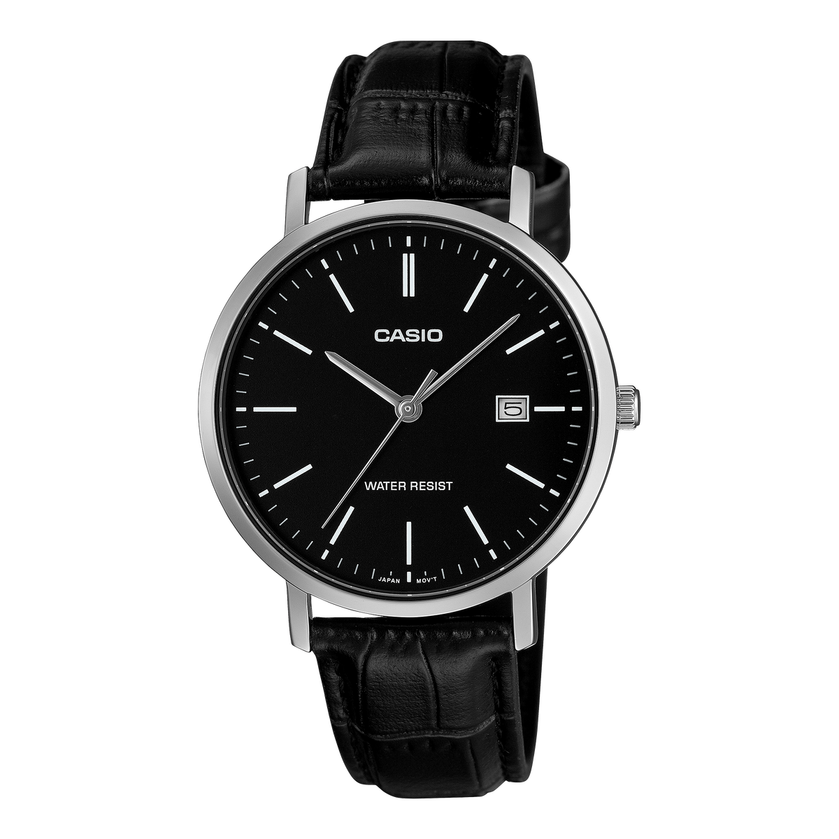Casio Men's Analog Watch Black Dial Black Leather Band, MTP-VT05L-1EDF