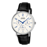 Casio Men's Analog Watch White Dial Brown Leather Band, MTP-VT06L-7BDF