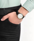 Casio Men's Watch Analog, Black Dial Black Leather Strap, MTP-V001GL-7BUD