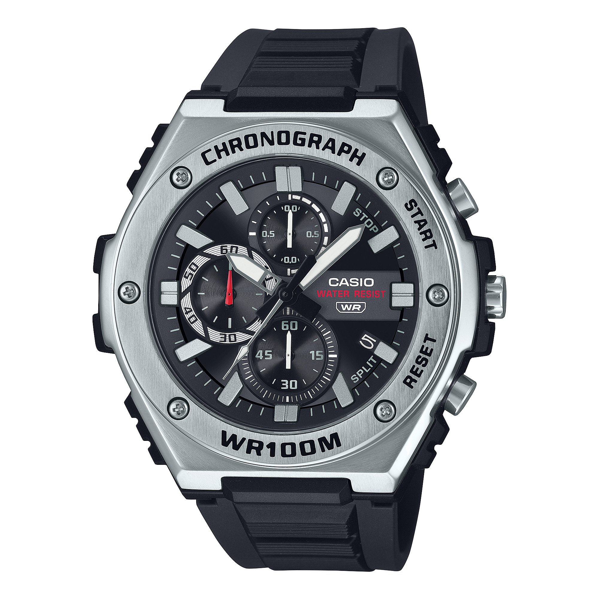 Casio Men's Chronograph Watch Analog Black Dial with Black Resin Band, MWA-300H-1AVDF
