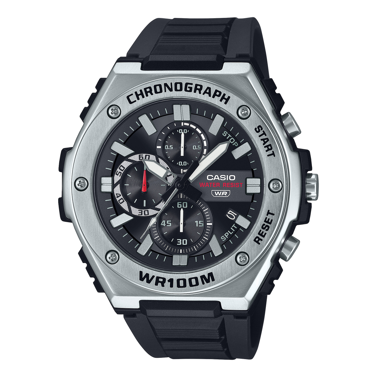 Casio Men's Chronograph Watch Analog Black Dial with Black Resin Band, MWA-300H-1AVDF