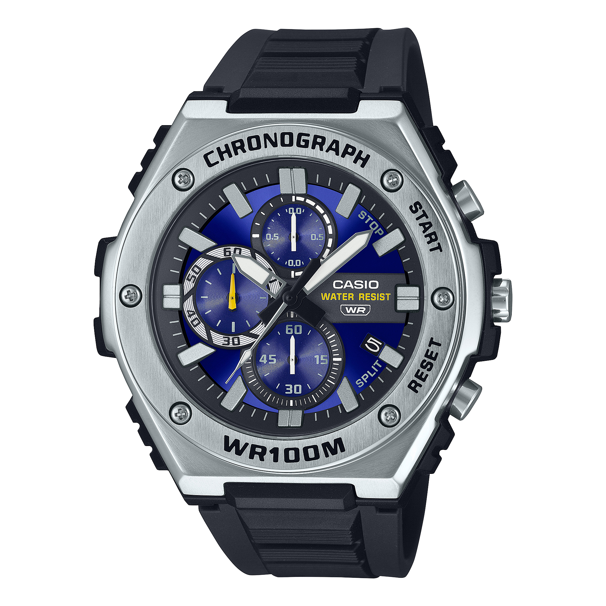 Casio Men's Chronograph Watch Analog Blue Dial with Black Resin Band, MWA-300H-2AVDF