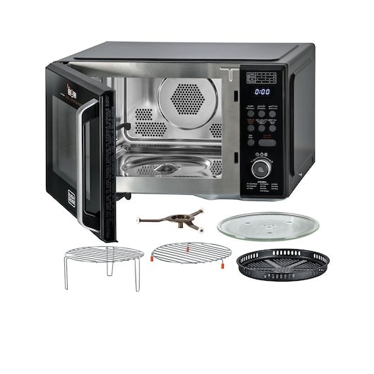 Black+Decker 29 Litres 4 in 1 Oven Aerofry - Microwave + Grill + Convection + Airfryer, MZAF2910 Air Fryer BL-MZAF2910