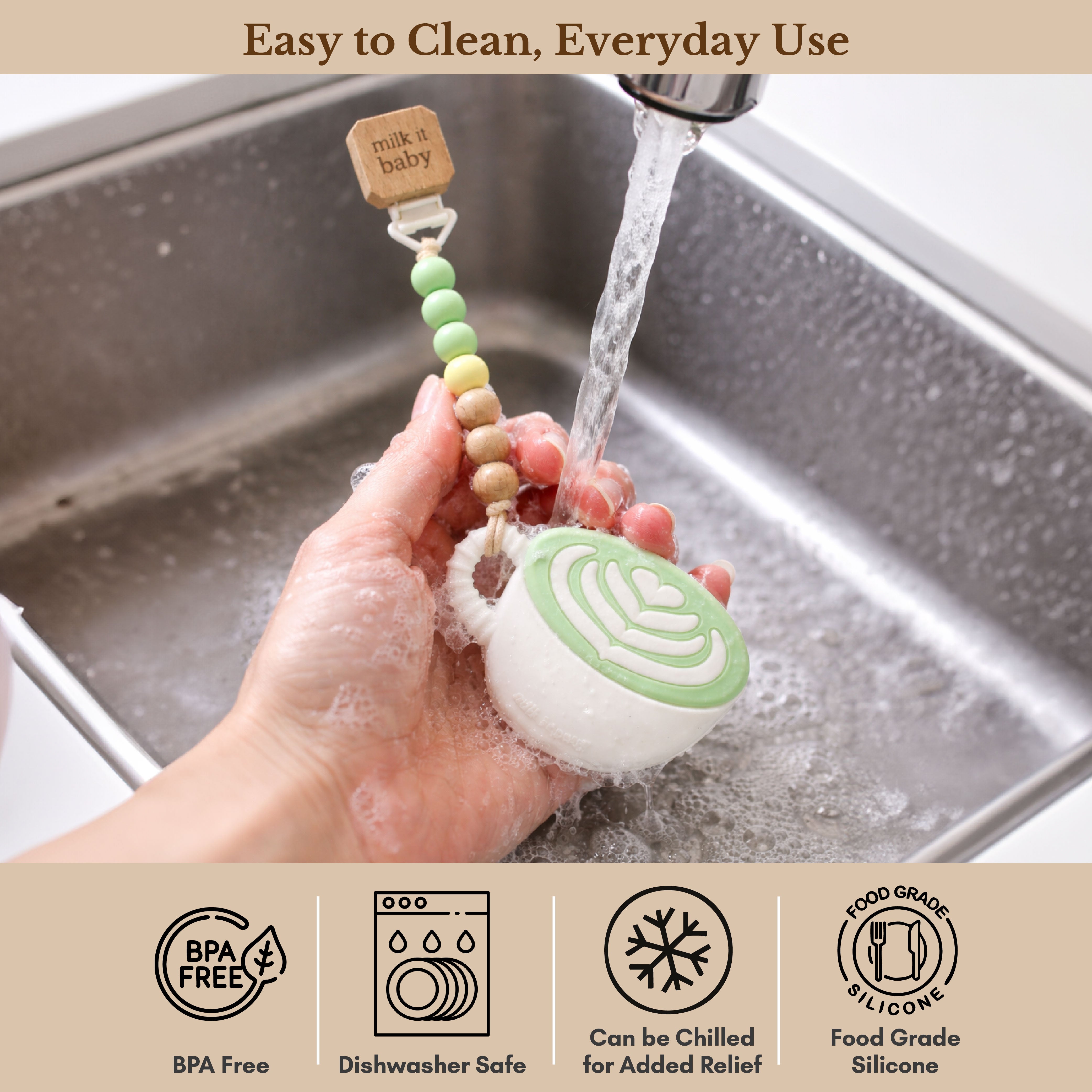 Milk It Baby, Love You So Matcha' Teether, MI-TML007