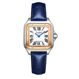 Lee Cooper Women's Watch Analog White Dial with Blue Leather Strap, LC08191.539