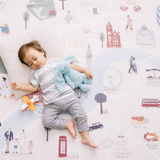 Milk It Baby London Play Mat, City Tour Collection 100% TPU Foam Non Toxic Reversible Mat, MI-LONDONPM