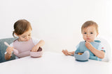 Milk It Baby Dusty Pink Bib & Bowl Set, 100% Food Grade Silicone Set, MI-BBDP003