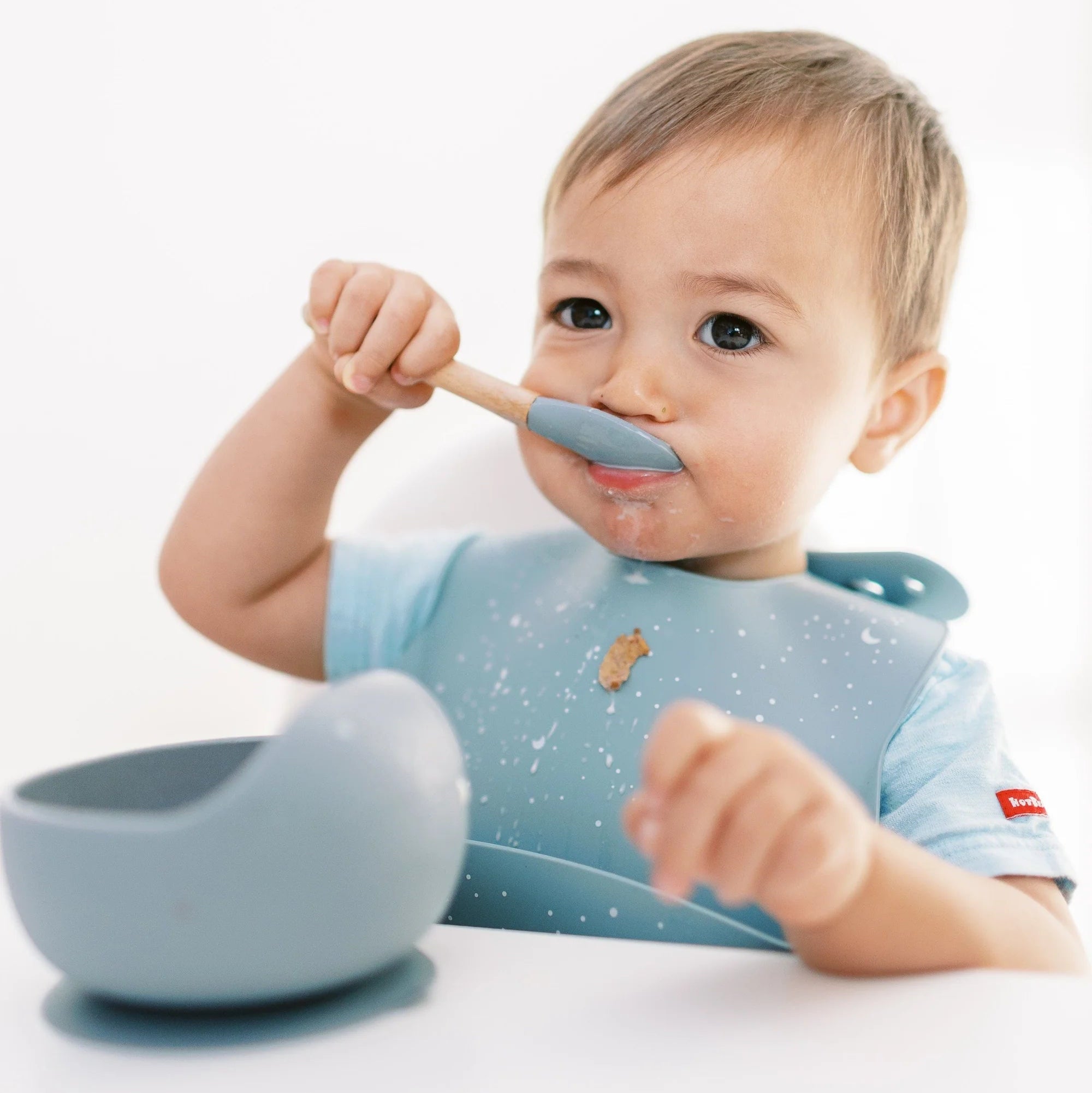 Milk It Baby Printed Bib Stardust Blue, 100% Food Grade Silicone Bib, MI-SBSB008