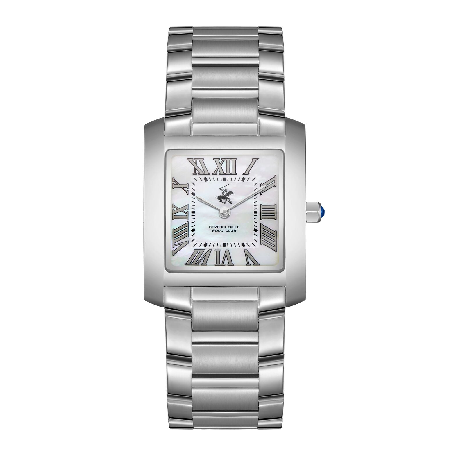 Beverly Hills Polo Club Women's Watch Analog Mother of Pearl Dial With Silver Stainless Steel Band, BP3644X.320