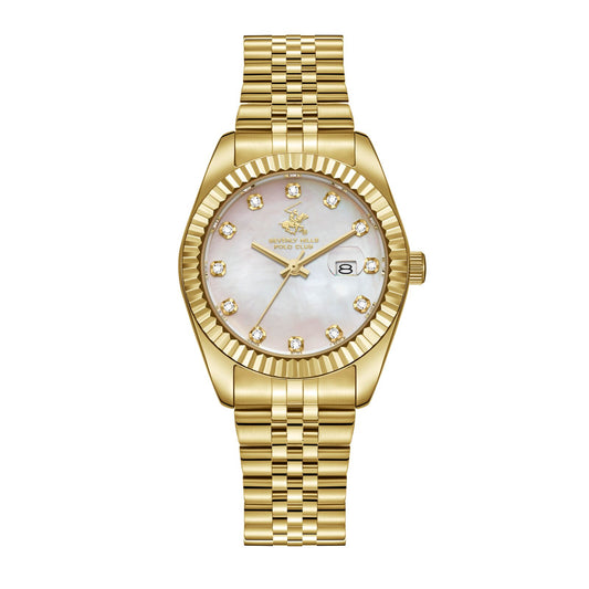 Beverly Hills Polo Club, Men's, Analog Watch, Gold Dial, with Stainless Steel Band, BH-BP3654X.120