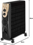 Black+Decker, 2500W 13 Fin Oil Radiator Heater With Fan Force, OR013FD Heater BL-OR013FD-B5