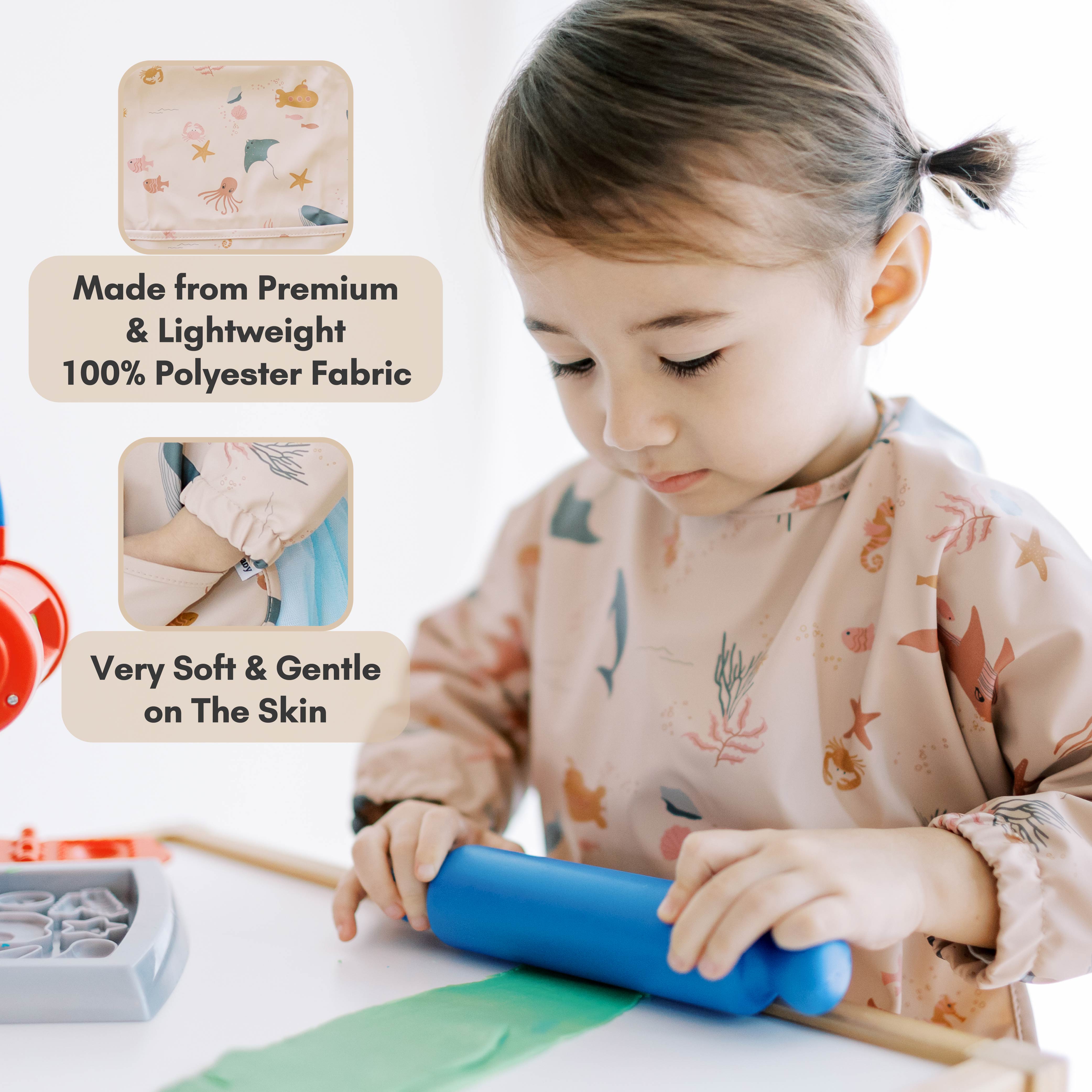 Milk It Baby Water Proof Sleeved Bib, Ocean Friends,MI-SBOF003