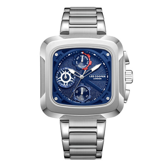 Lee Cooper, Men's, Analog Watch, Blue Dial, with Stainless Steel Band, LE-LC08013.390