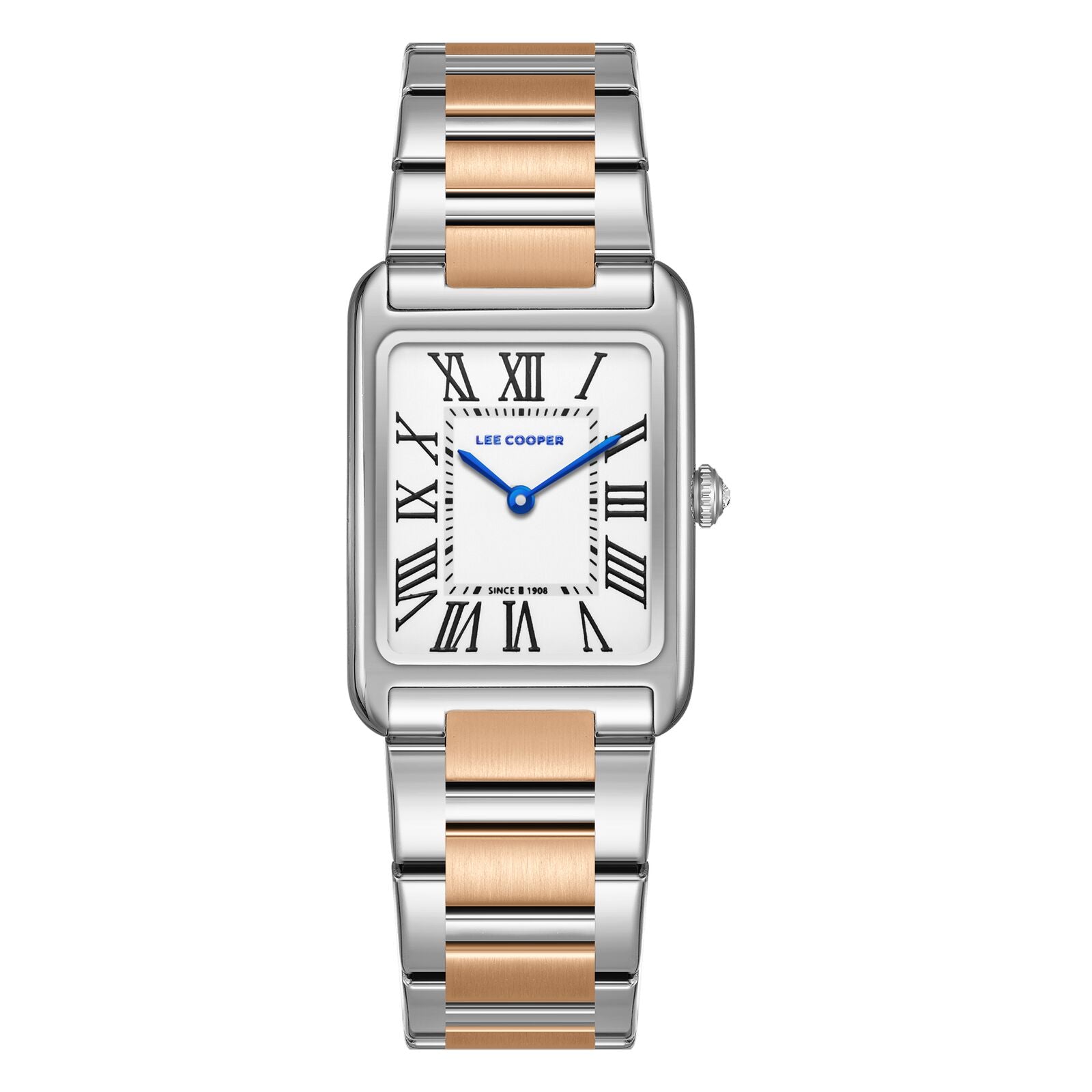 Lee Cooper Women's Watch Analog White Dial with Two-Toned Stainless Steel Band, LC08083.530