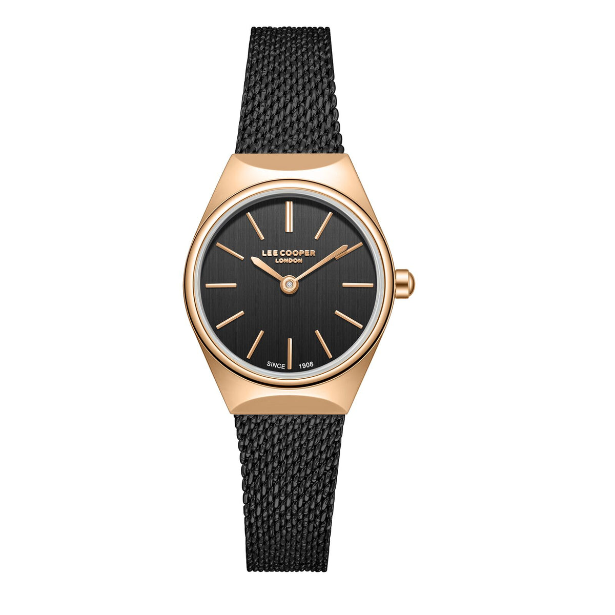 Lee Cooper Women's Watch Analog Black Dial with Black Mesh Band, LC08140.450