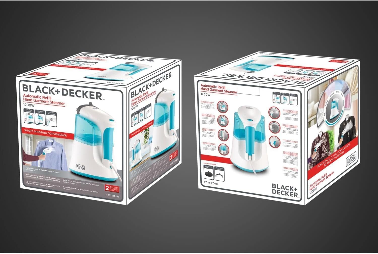 Black+Decker, Autorefill Hand Garment Steamer 1200W, PGST120-B5