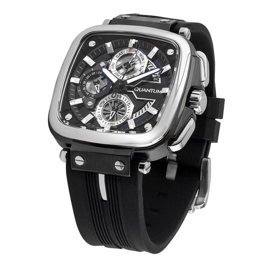 Quantum, Men's, Analog Watch, Black Dial, with Silicone Band, QU-PWG1014.351