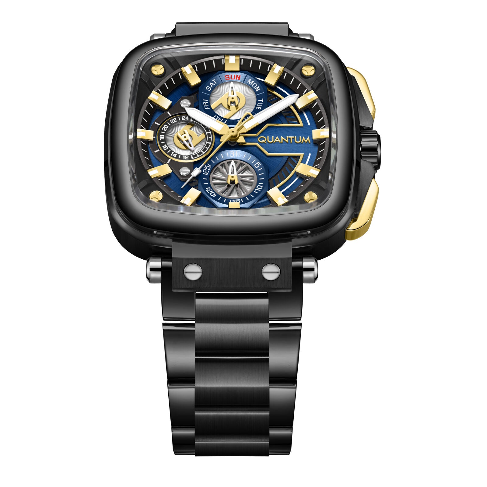 Quantum, Men's, Analog Watch, Black Dial, with Stainless Steel Band, QU-PWG1092.690