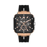 Quantum men analog watch, black dial with black silicone band, model QU-PWG1102.451, Bahrain