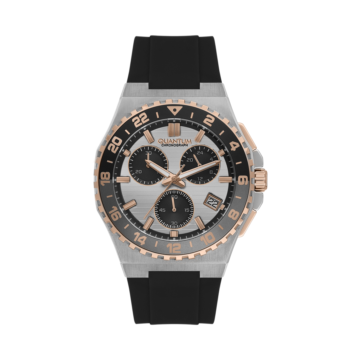Quantum, Men's, Analog Watch, Black Dial, with Silicone Band, QU-PWG1147.531
