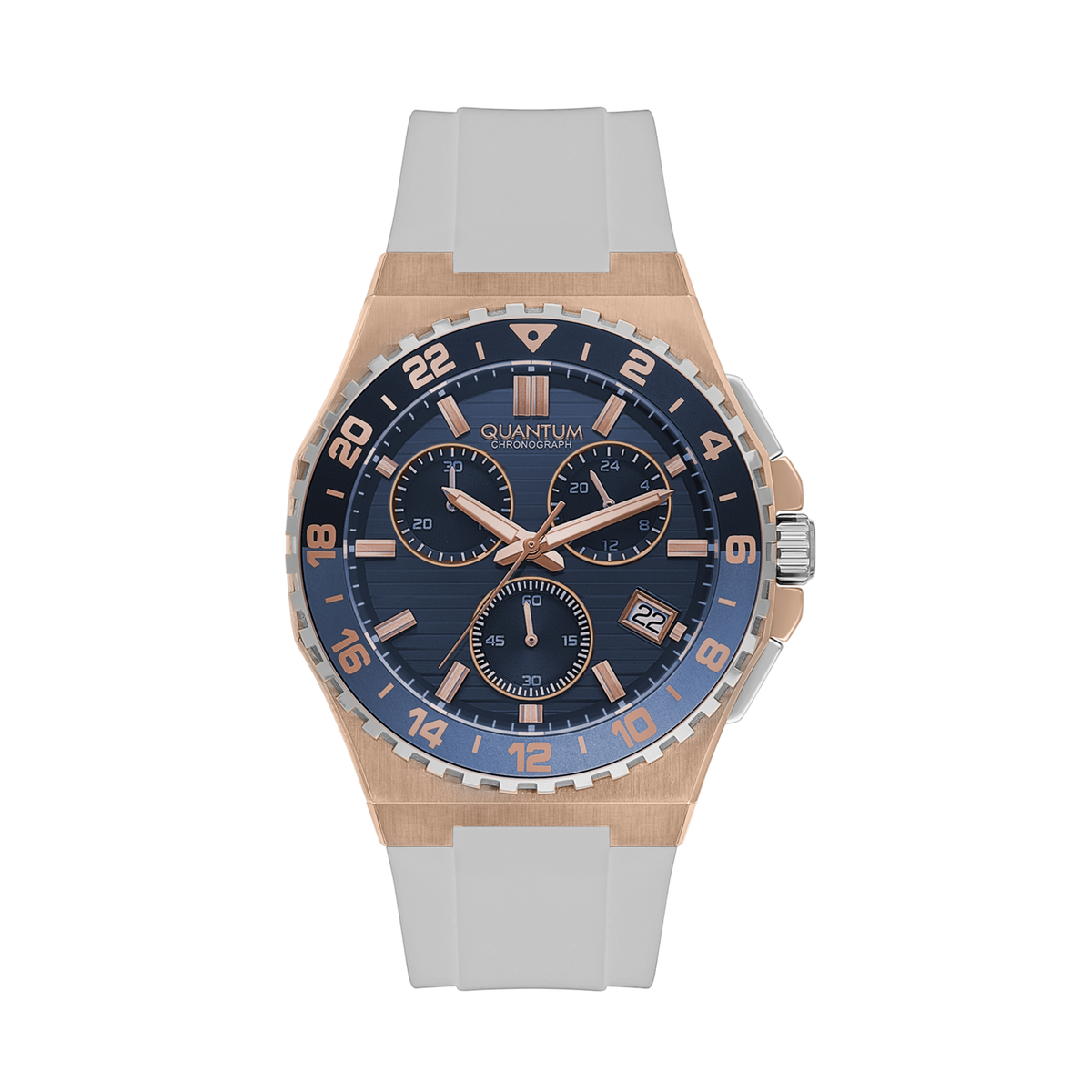 Quantum, Men's, Analog Watch, Blue Dial, with Silicone Band, QU-PWG1147.593