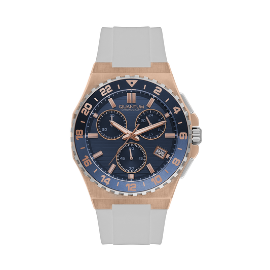 Quantum, Men's, Analog Watch, Blue Dial, with Silicone Band, QU-PWG1147.593