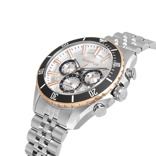 Quantum, Men's, Analog Watch, Silver Dial, with Stainless Steel Band, QU-PWG1187.530