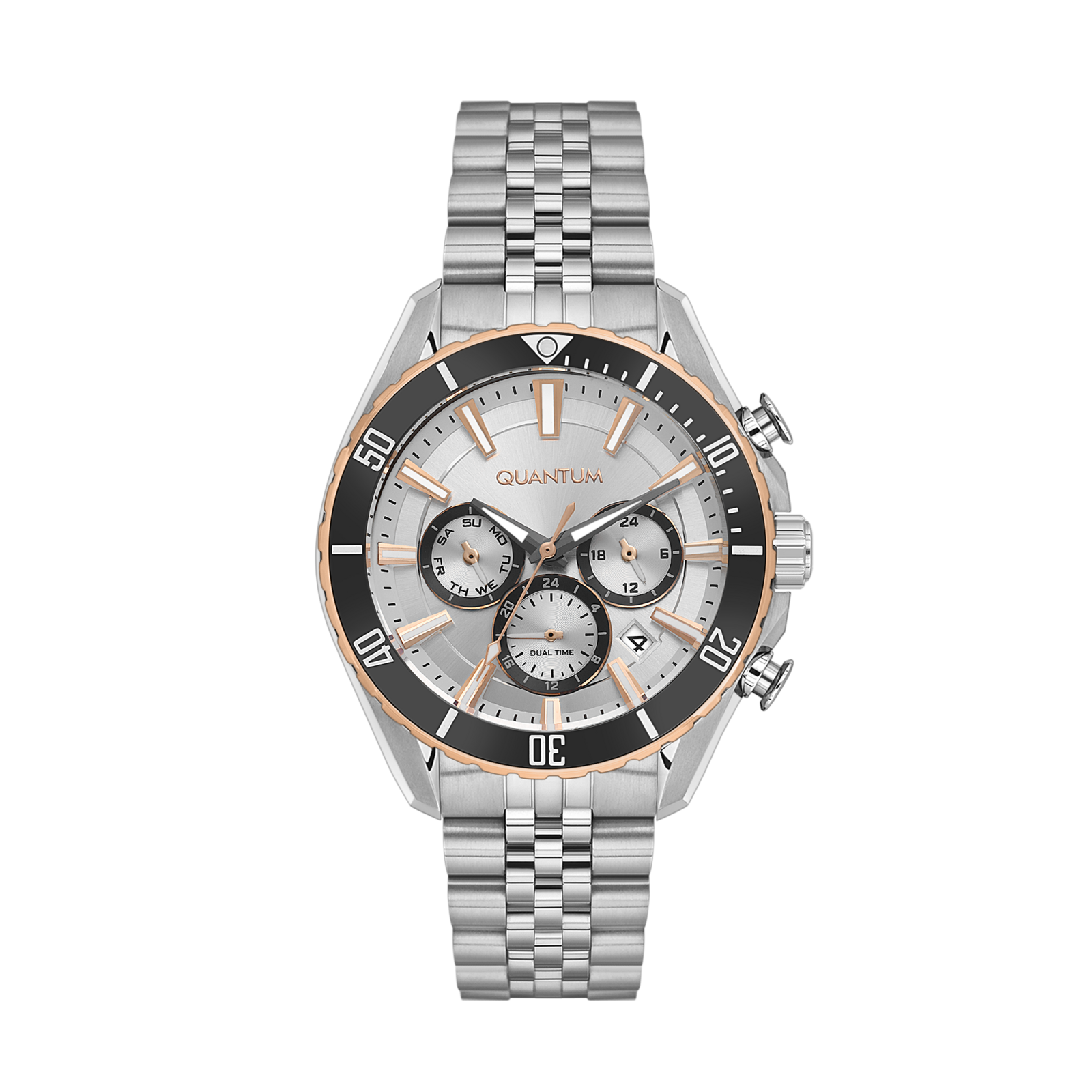 Quantum, Men's, Analog Watch, Silver Dial, with Stainless Steel Band, QU-PWG1187.530