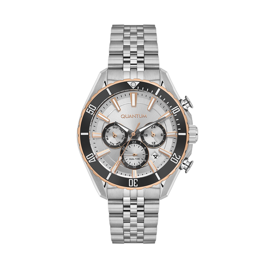 Quantum, Men's, Analog Watch, Silver Dial, with Stainless Steel Band, QU-PWG1187.530