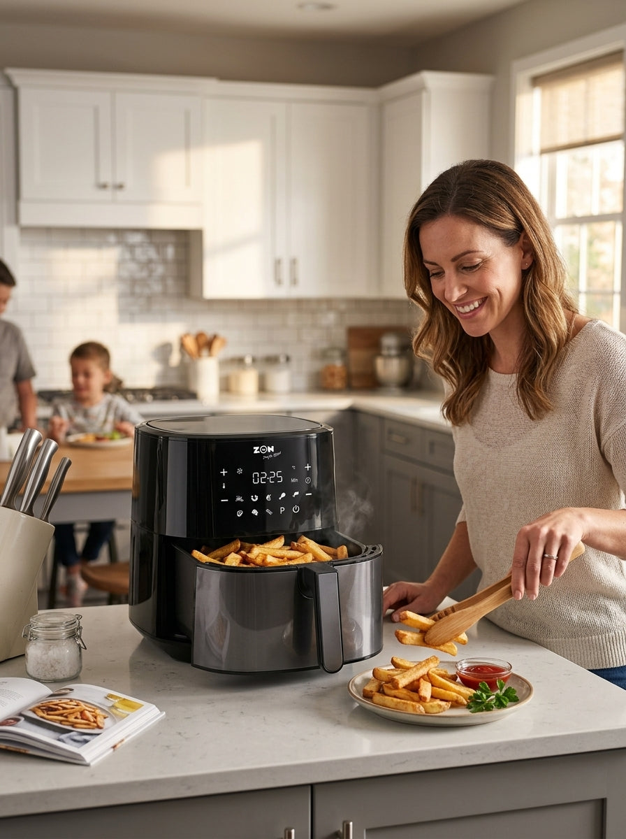 Zen Digital Air Fryer 8L 1800W  with 5 Accessories , ZAF850D