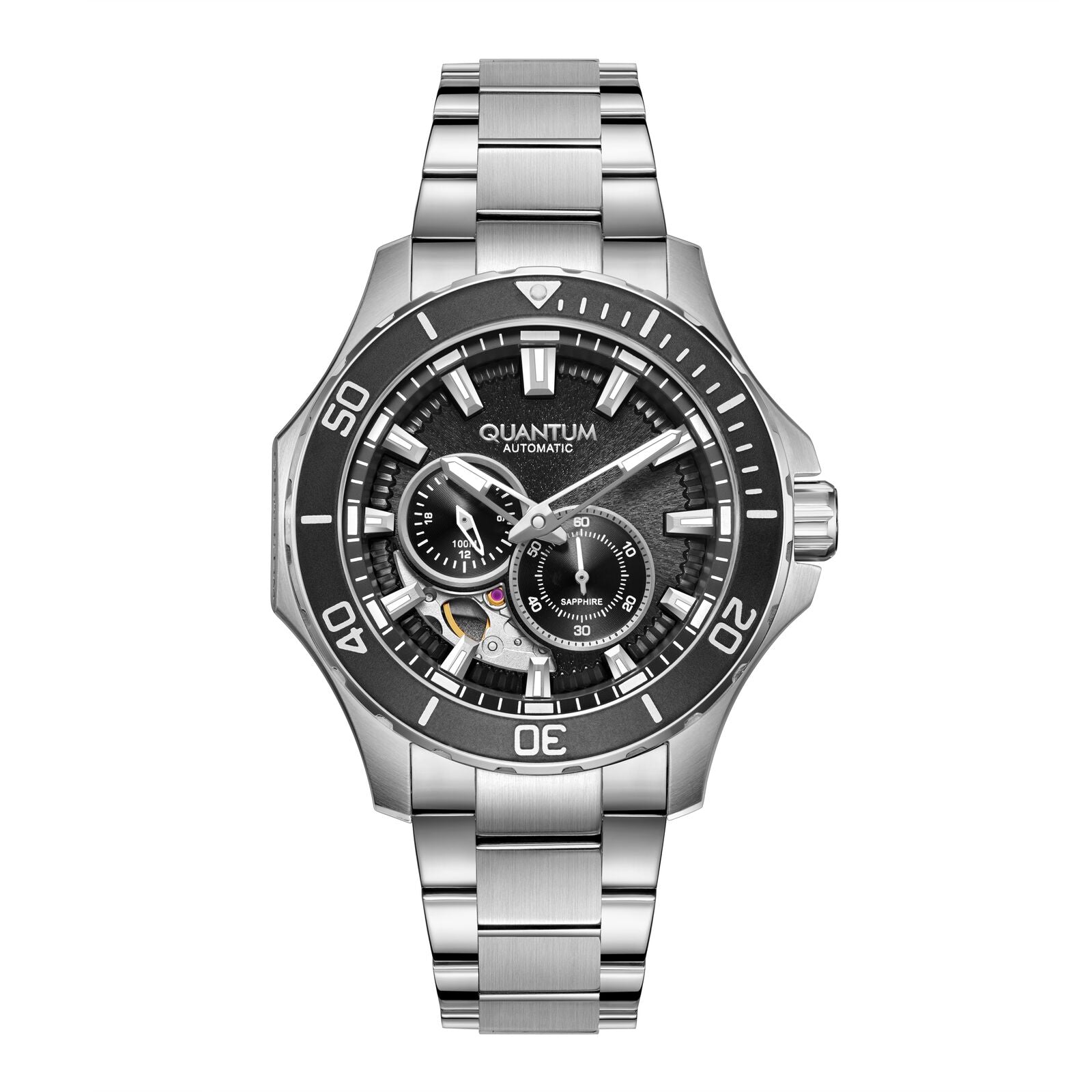 Quantum, Men's, Analog Watch, Black Dial, with Stainless Steel Band, QU-QMG1188.350