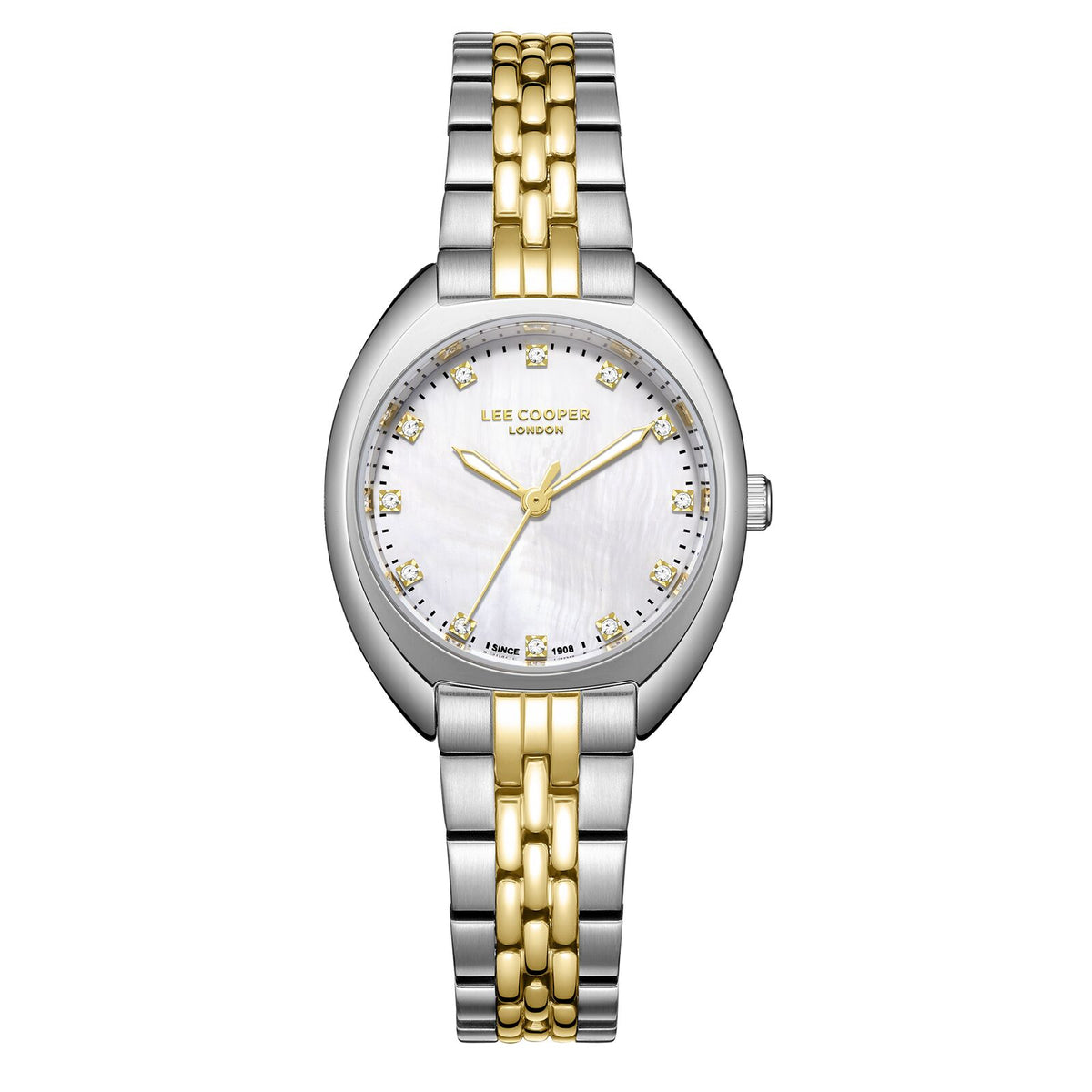 Lee Cooper Women's Watches Analog Mother of Pearl Dial with Two-toned Stainless Steel Band, LC07989.220