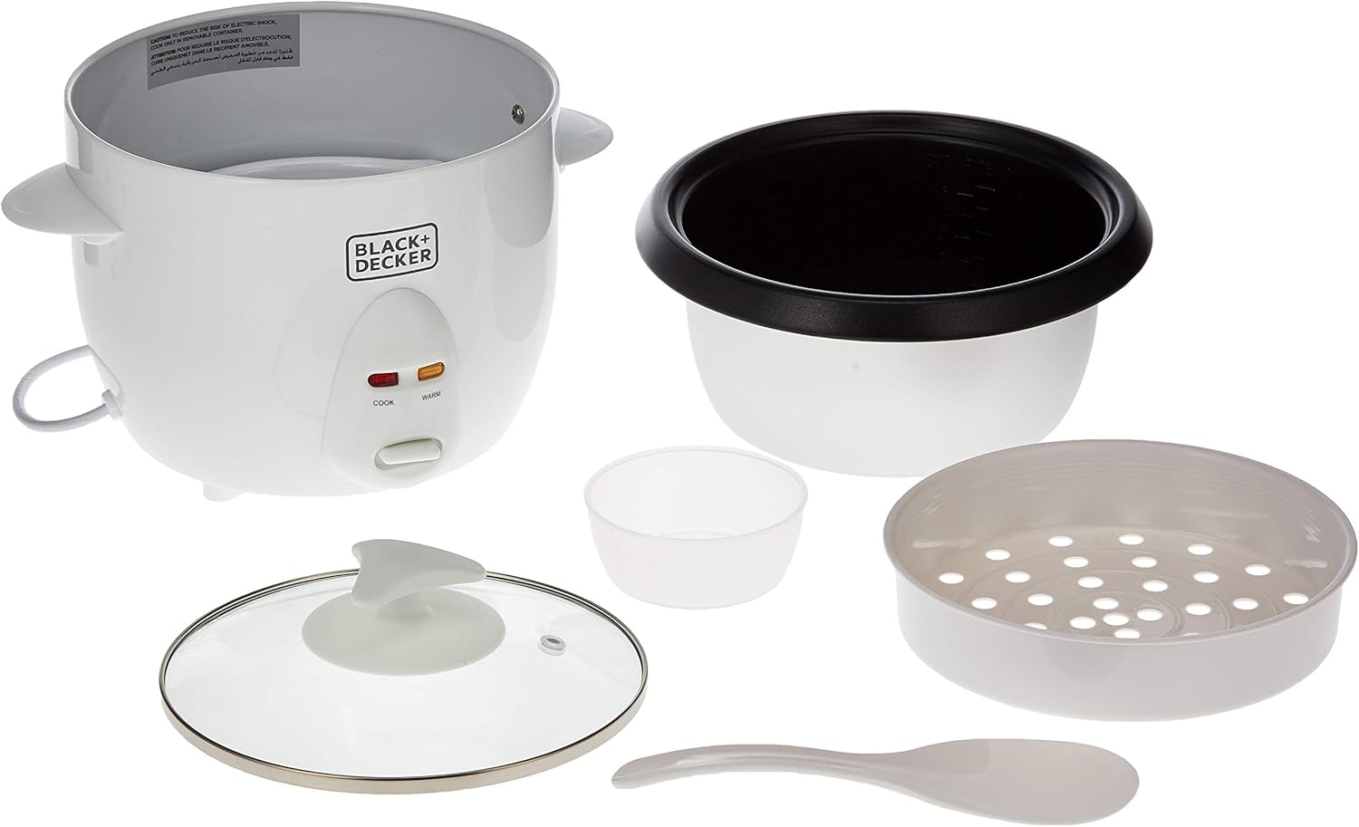 Black+Decker, 4.2 Cup Rice Cooker,  350W 1 L, White, RC1050