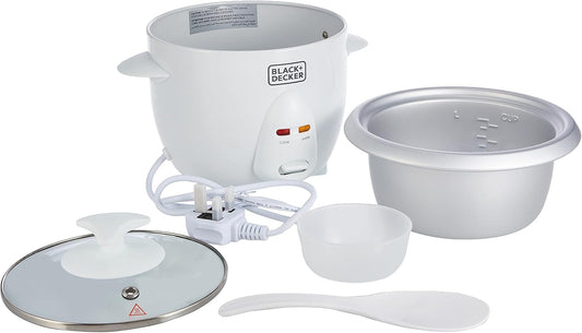 Black+Decker, 350W 0.6L, 2.5 Cup Rice Cooker, White, RC650 Rice Cooker BL-RC650