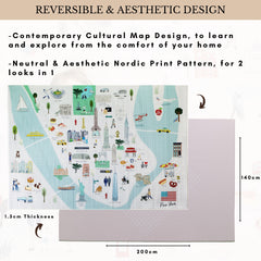 Milk It Baby New York Play Mat, City Tour Collection 100% TPU Foam Non Toxic Reversible Mat, MI-NEWYORKPM