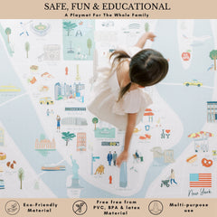 Milk It Baby New York Play Mat, City Tour Collection 100% TPU Foam Non Toxic Reversible Mat, MI-NEWYORKPM