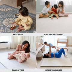 Milk It Baby Boho Azure And Modern Leaf Reversible Playmat, BOHOAZPM