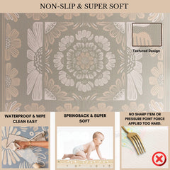 Milk It Baby Bloom And Beige Leaf Reversible Playmat, BOHOKHPM